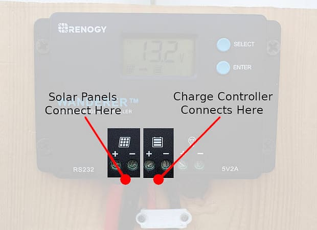 Solar charge controller connections