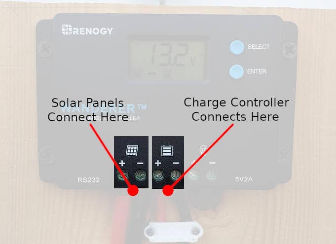 Solar charge controller connections